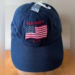 Vintage Old Navy Baseball Cap, Navy Blue, American Flag